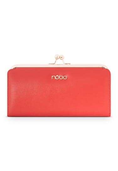Elegancki portfel Nobo z biglem czerwony Nobo