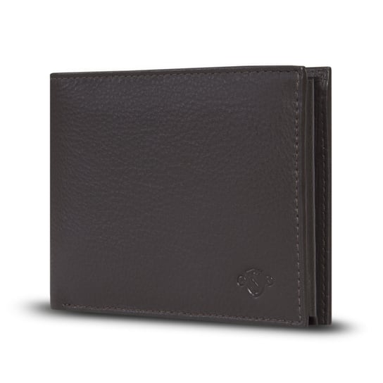 Elegancki skórzany męski portfel RFID SOLIER SW35 brązowy Solier