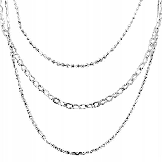 Elegancki srebrny naszyjnik 925 z trzema łańcuszkami na prezent Lovrin