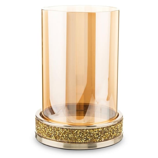 Elegancki, złoty świecznik z kryształkami Blassi 25 cm Duwen