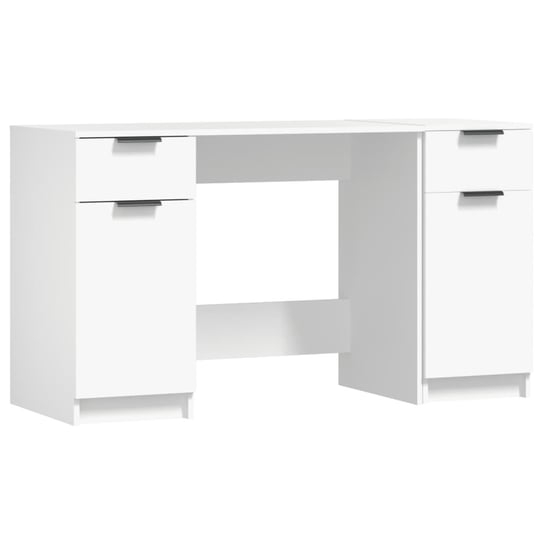Eleganckie biurko z szafką boczną - białe, 100x50x Zakito