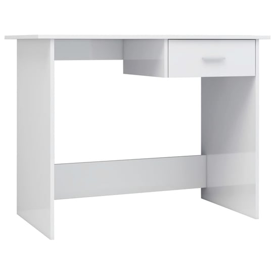 Eleganckie biurko z szufladą, białe o wysokim poły Zakito