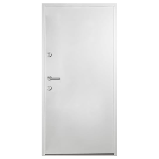 Eleganckie drzwi frontowe aluminiowe 100x200 białe Zakito Europe