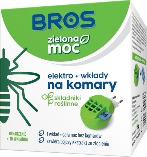 Elektro + 10 Wkładów Na Komary Bros Zielona Moc BROS