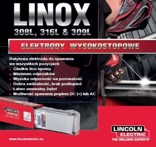 Elektroda linox do stali wysokostopowych LINCOLN, 316 l, 4,0 mm, 3,12 kg BL610161 Lincoln