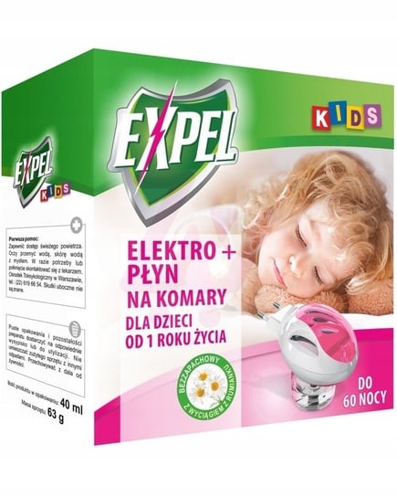 Elektrofumigator + płyn na komary dla dzieci expel 60 nocy BROS