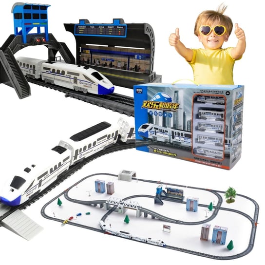 ELEKTRYCZNA KOLEJKA ZESTAW POCIĄG TORY MOST Lean Toys