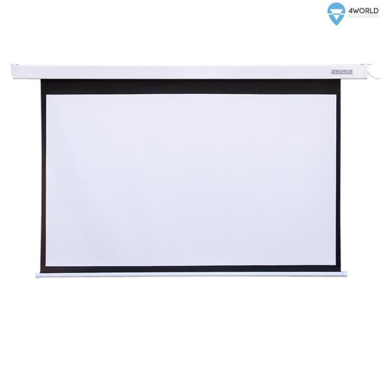 Elektryczny ekran projekcyjny ścienny/sufitowy 4WORLD 09468, 100", 221x124, 16:9, 36 W, biały matowy 4world