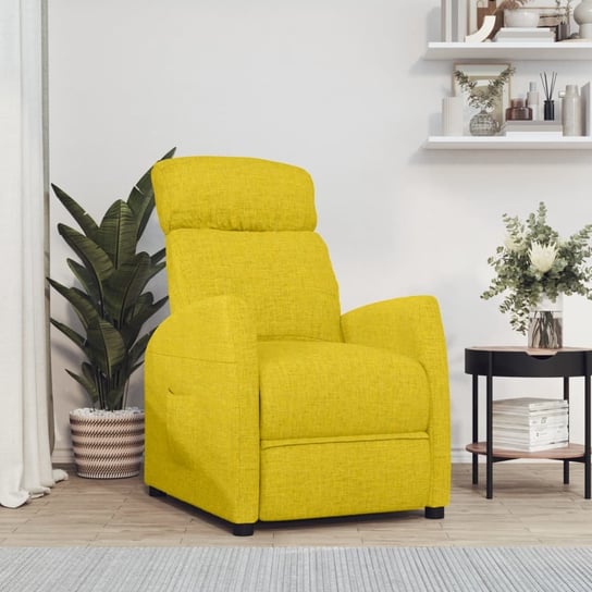 Elektryczny fotel rozkładany, jasnożółty, tkanina vidaXL