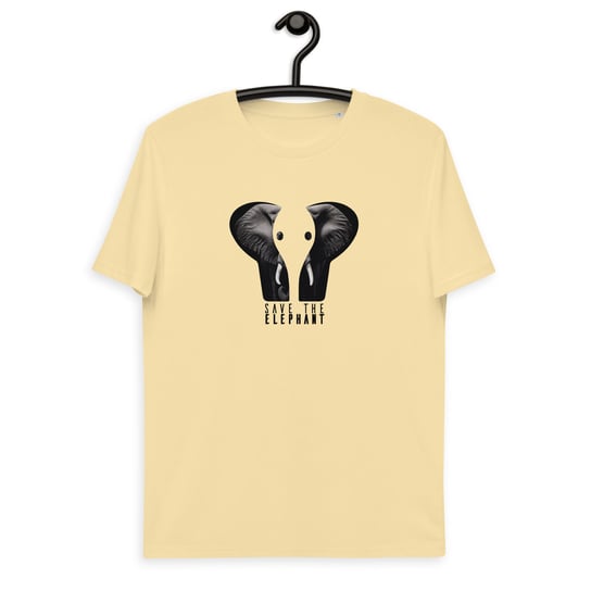 Elephant - Ekologiczna Koszulka Unisex Endangered Animal - Masło, L AWAK