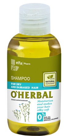 Elfa Pharm, O'Herbal, szampon do włosów suchych i zniszczonych z ekstraktem z lnu, 75 ml Elfa Pharm