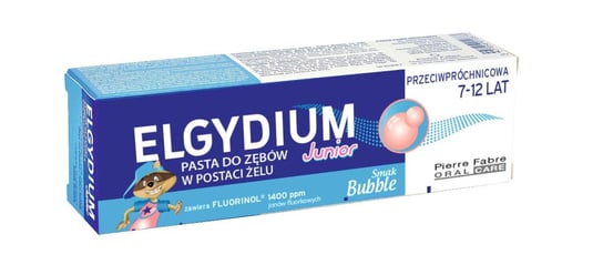Elgydium, Junior, pasta do zębów w postaci żelu Bubble, 50 ml Elgydium