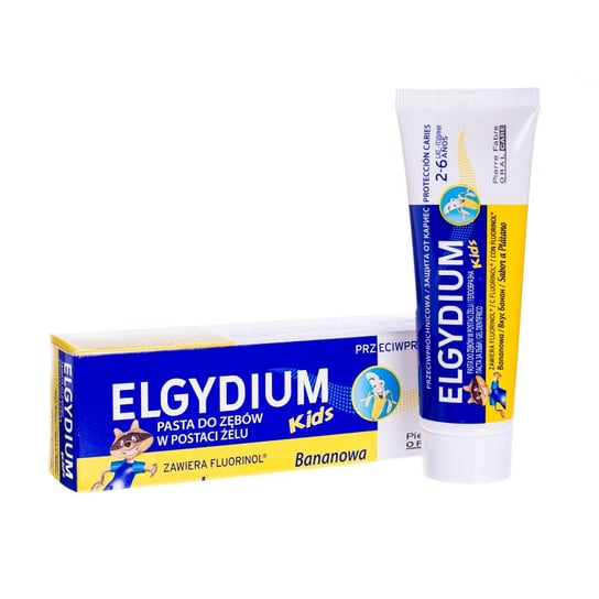 Elgydium Kids, pasta do zębów przeciwpróchnicowa, bananowa, 50 ml Pierre Fabre