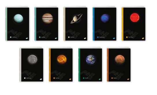 Elisa, zeszyt w kratkę, A4, Planets, 10 sztuk Elisa