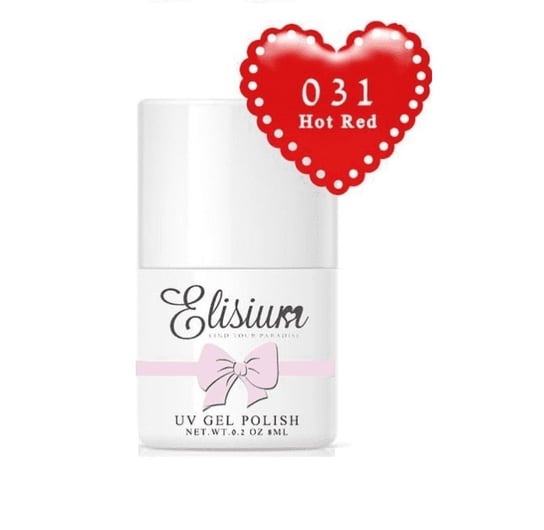 Elisium, UV Gel Polish, lakier hybrydowy 031 Hot Red, 8 ml Elisium