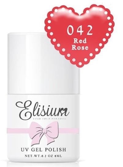 Elisium, UV Gel Polish, lakier hybrydowy 042 Rose Red, 8 ml Elisium