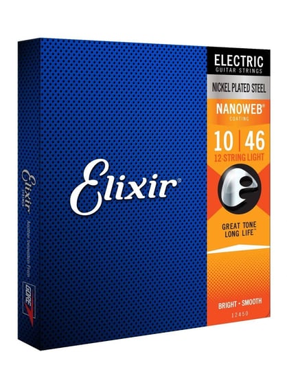 Elixir 12450 Nanoweb 10-46 Struny Do Gitary 12-Str Elektrycznej Elixir