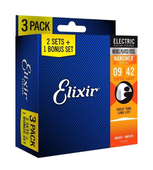 Elixir 16540 Super Light (9-42)  Pack 2+1 Elixir