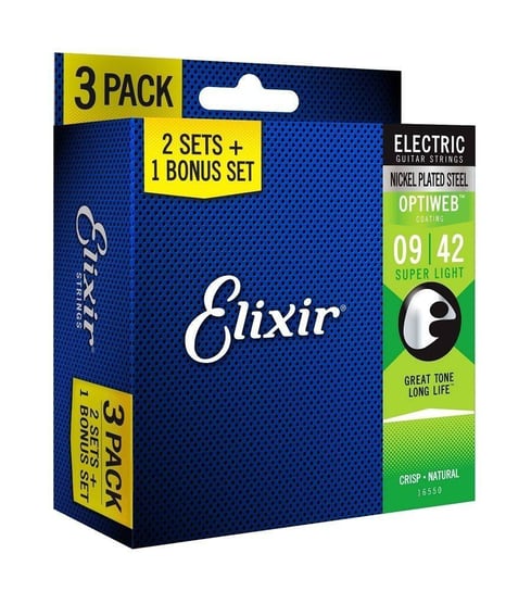 Elixir 16550 Optiweb Super Light 9-42 Pack 2+1 Elixir