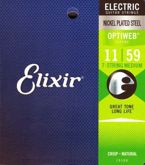 Elixir 19106 Optiweb Medium (11-59) - Struny Do Gitary Elektrycznej - 7 Elixir