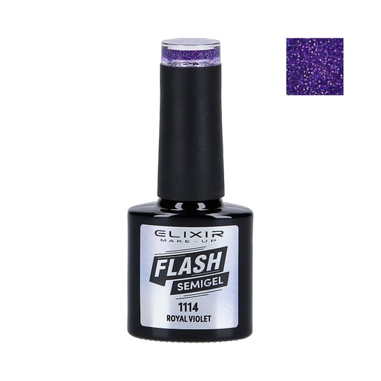 Elixir, Flash, Lakier hybrydowy do paznokci 1114 Royal Violet, 8 ml Elixir