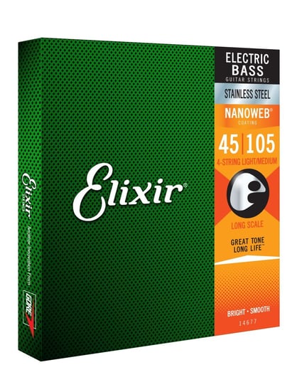 Elixir Nanoweb 14677 45-105 - Struny do gitary basowej Elixir