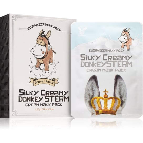 Elizavecca Milky Piggy Silky Creamy Donkey Steam Mask zestaw maseczek płóciennych odżywienie i nawilżenie 10x25 ml Elizavecca