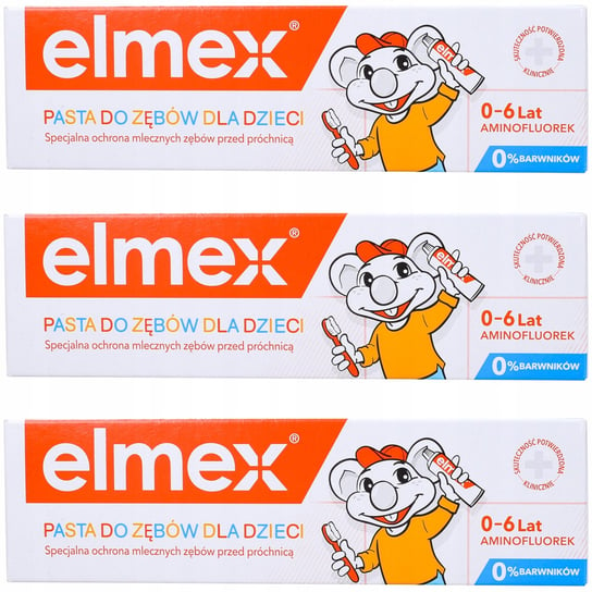 Elmex Junior, Pasta Do Zębów Dla Dzieci, 3X50 Ml Elmex