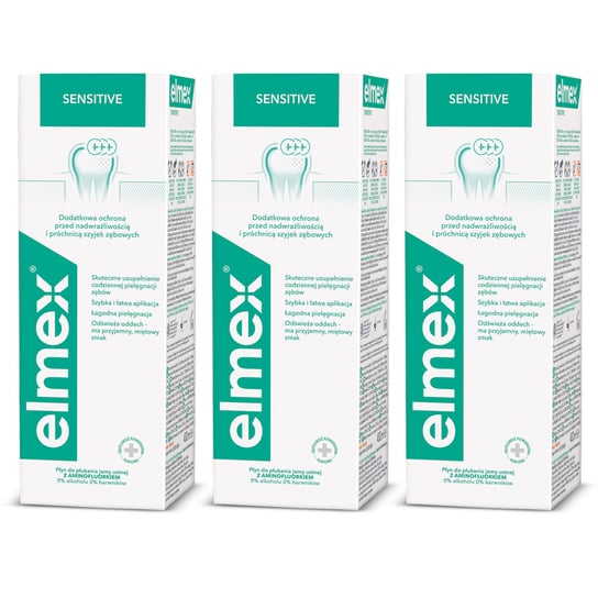 Elmex Sensitive Płyn Do Zębów Wrażliwych 3X400 Ml Elmex
