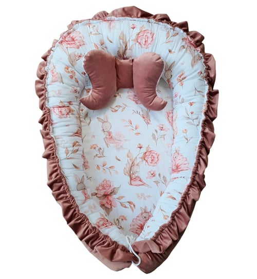 ELULE Kokon niemowlęcy z poduszką, gniazdo, otulacz z materiałów PREMIUM - Różowy Inna marka