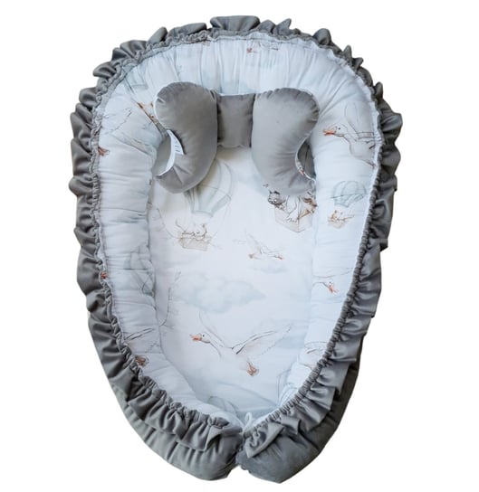 ELULE Kokon niemowlęcy z poduszką, gniazdo, otulacz z materiałów PREMIUM - Szary Inna marka