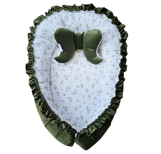 ELULE Kokon niemowlęcy z poduszką, gniazdo, otulacz z materiałów PREMIUM - Zielony Inna marka