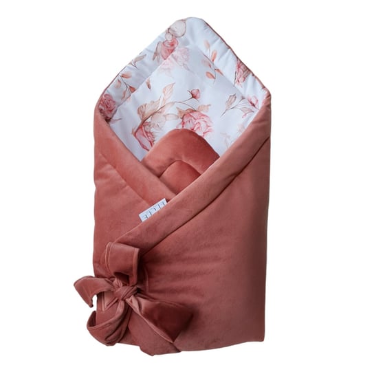 ELULE Rożek niemowlęcy, becik, otulacz 75x75cm - materiały PREMIUM - Pudrowy róż Inna marka