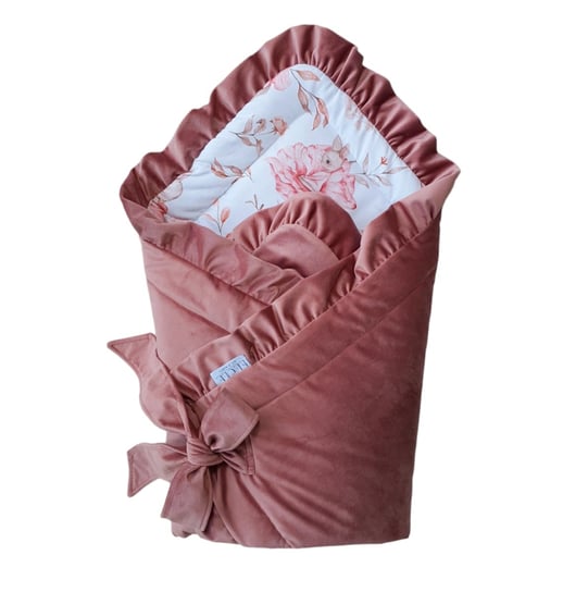 ELULE Rożek niemowlęcy, becik, otulacz 75x75cm - materiały PREMIUM - Różowy Inna marka