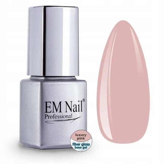 EM Nail, Baza żelowa z włóknem Luxury Pink, 6 ml EM Nail