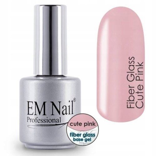 EM Nail, Baza żelowa z włóknem szklanym, Cute Pink EM Nail