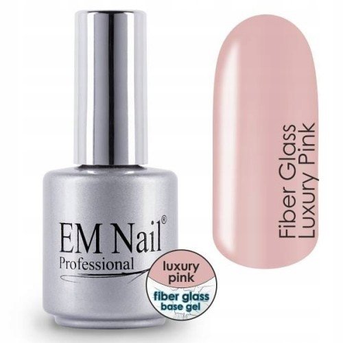 EM Nail, Baza żelowa z włóknem szklanym, Luxury Pink EM Nail