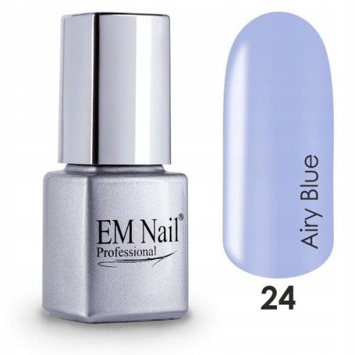 EM Nail, Lakier hybrydowy 24 Airy Blue, 6 ml EM Nail