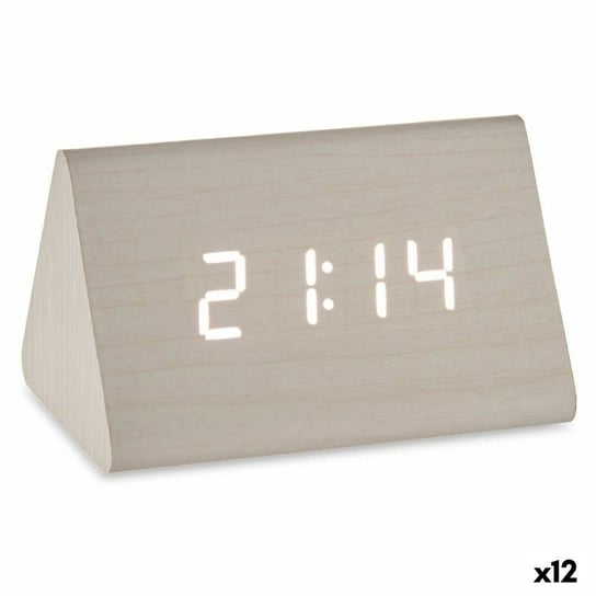 Emaga Cyfrowy Zegarek Stacjonarny Biały PVC Drewno MDF 11,7 x 7,5 x 8 cm (12 Sztuk) Inna marka