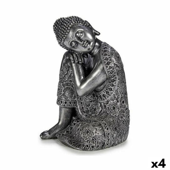 Emaga Figurka Dekoracyjna Budda Na siedząco Srebrzysty 20 x 30 x 20 cm (4 Sztuk) Inna marka