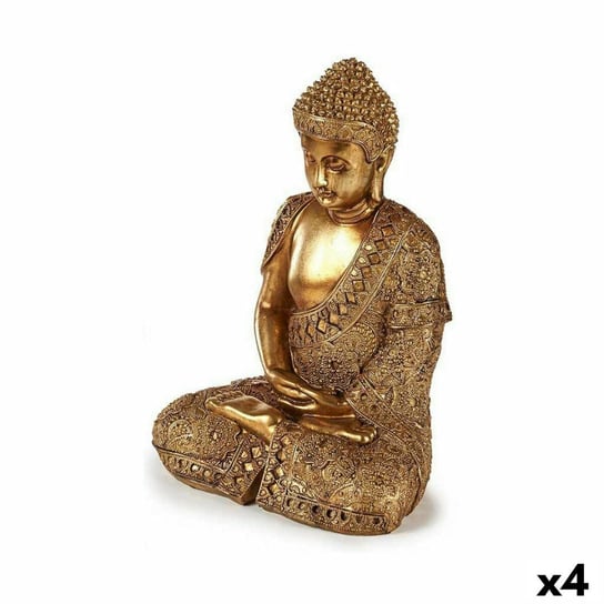 Emaga Figurka Dekoracyjna Budda Na siedząco Złoty 18 x 33 x 22,5 cm (4 Sztuk) Inna marka