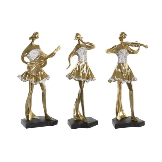 Emaga Figurka Dekoracyjna DKD Home Decor Muzyka 20 x 12 x 41,5 cm Tancerka Złoty Romantyczny (3 Sztuk) Inna marka