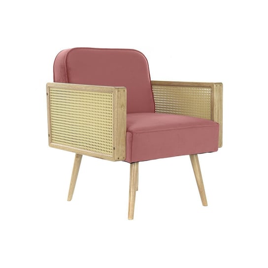 Emaga Krzesło DKD Home Decor Różowy Poliester Rattan (66 x 64 x 79 cm) DKD Home Decor