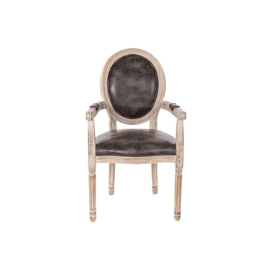 Emaga Krzesło do Jadalni DKD Home Decor Brązowy Poliuretan Drewno kauczukowe (56 x 46 x 96 cm) DKD Home Decor