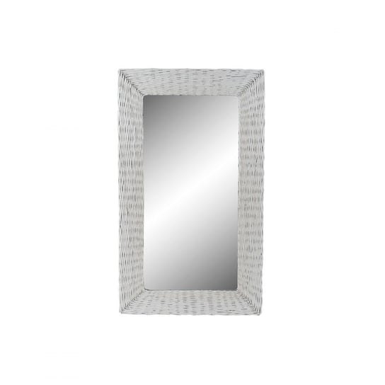 Emaga Lustro ścienne DKD Home Decor Szkło MDF Biały wiklinowy Cottage (87 x 147 x 4 cm) (87 x 4 x 147 cm) DKD Home Decor