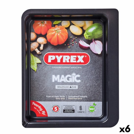 Emaga Naczynie do Piekarnika Pyrex Magic Prostokątny Metal 30 x 23 cm 6 Sztuk Inna marka