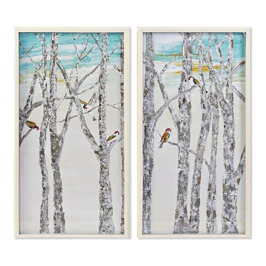 Emaga Obraz DKD Home Decor CU-180450 Płótno Drzewa (54 x 3 x 103,5 cm) (2 Sztuk) DKD Home Decor