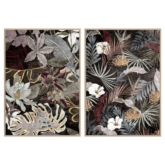 Emaga Obraz DKD Home Decor Kartki Tropikalny Liść roślin (83 x 4,5 x 123 cm) (2 Sztuk) DKD Home Decor