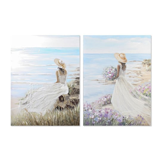 Emaga Obraz DKD Home Decor Kobieta Śródziemnomorski (90 x 4 x 120 cm) (2 Sztuk) DKD Home Decor