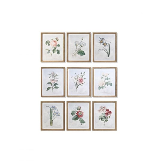 Emaga Obraz DKD Home Decor Kwiaty, rośliny i drzewa Shabby Chic (40 x 2 x 50 cm) (9 Sztuk) DKD Home Decor